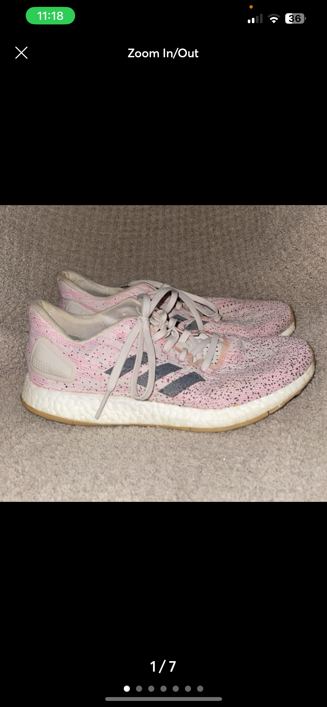 Adidas PureBoost Knit Running Shoes – Pink Speckle | Women’s Size 7.5 (EU 38)