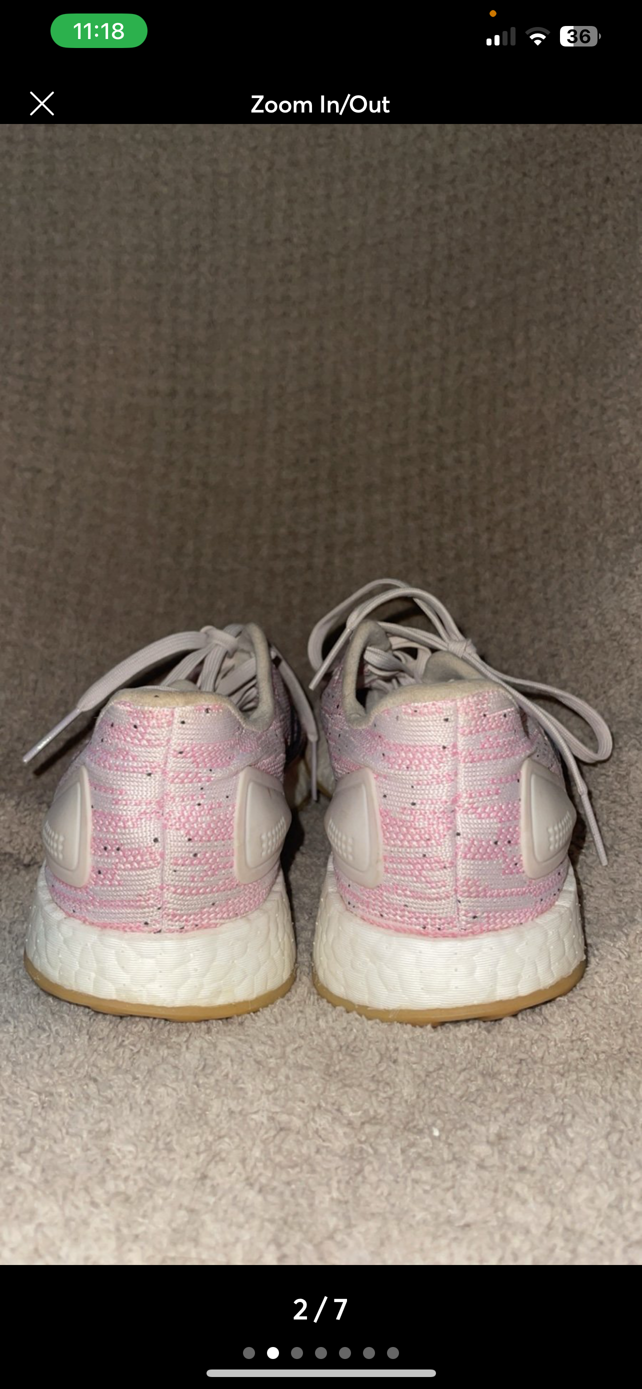 Adidas PureBoost Knit Running Shoes – Pink Speckle | Women’s Size 7.5 (EU 38)