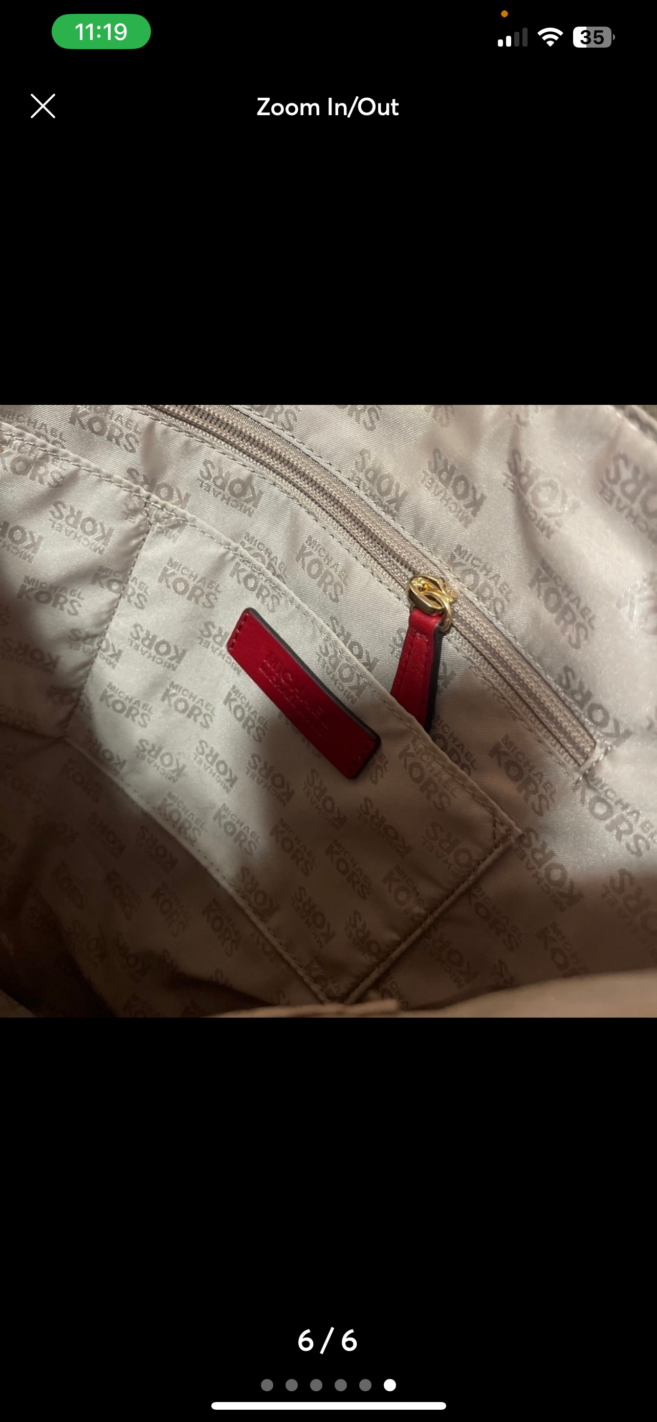 Michael Kors Purse – Beige & Red Canvas Shoulder Bag