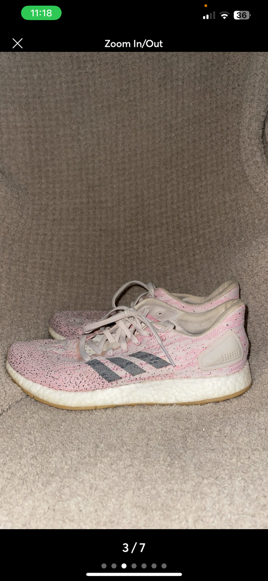 Adidas PureBoost Knit Running Shoes – Pink Speckle | Women’s Size 7.5 (EU 38)