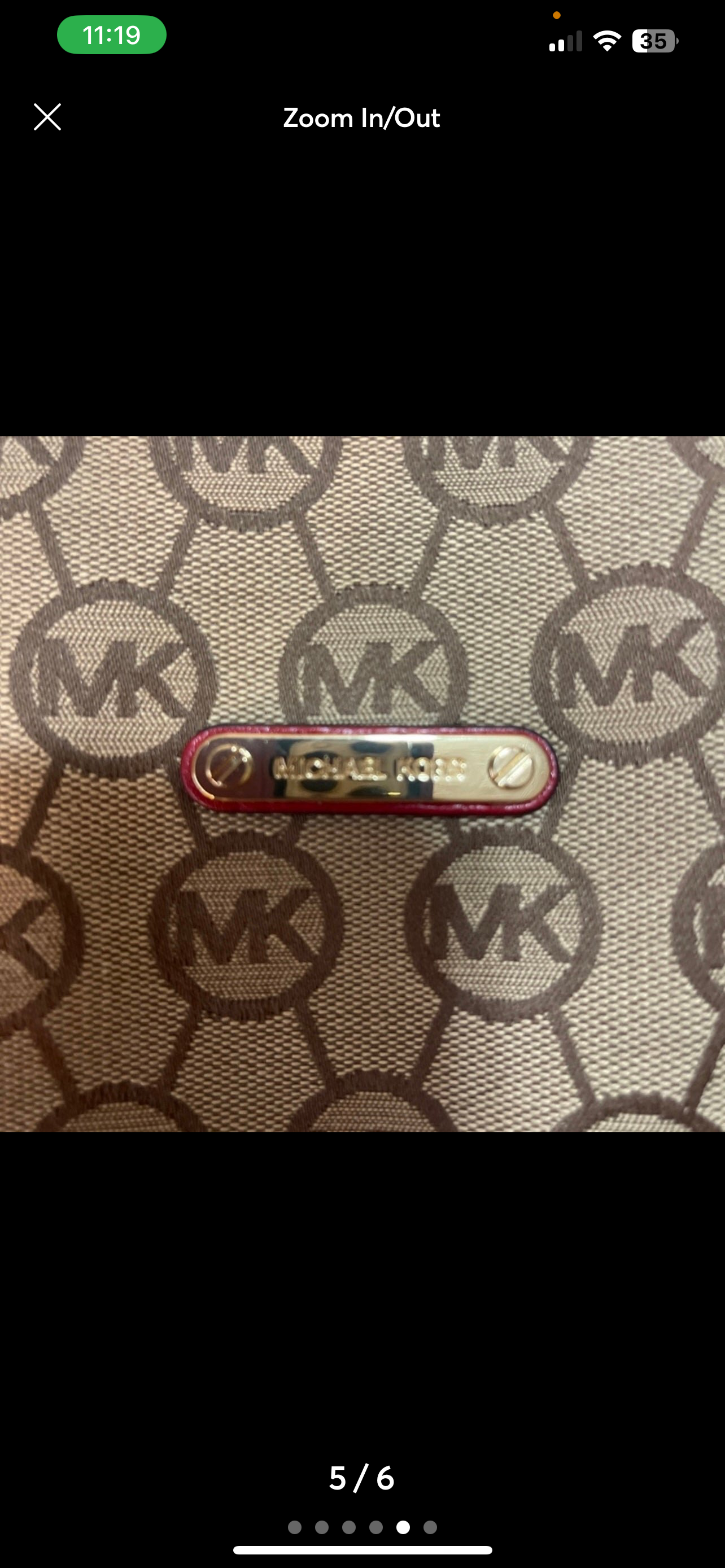 Michael Kors Purse – Beige & Red Canvas Shoulder Bag